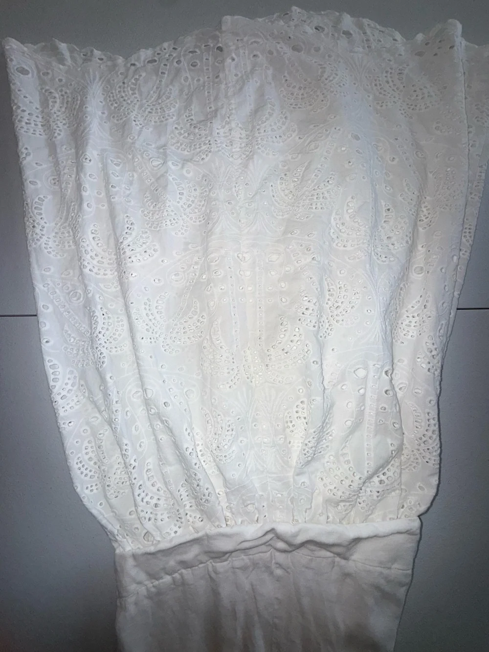 Agua Anglaise White Eyelet Lace Maxi Dress Women’s Size Large Boho Cottagecore - Picture 8 of 11